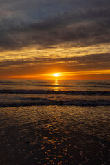 A beautiful sunrise from the shore of the beach