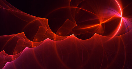 3D rendering abstract multicolor fractal light background