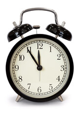 Alarm clock on the white background