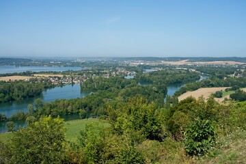 Le Plessis France - 12 August 2020 -View on river Seine from Le Plessis France