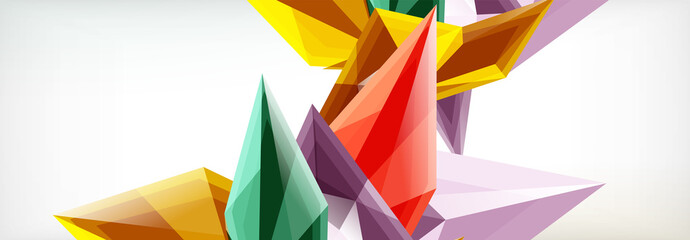 Vector 3d triangles and pyramids abstract background for business or technology presentations, internet posters or web brochure covers