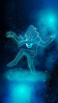 shiva digital painting in Nataraja pose lineart and illustration 