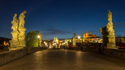 charles bridge at night / Prague, Czech Republic