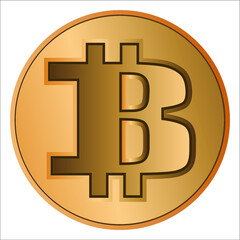 digital currency bitcoin icon illustration