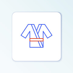 Line Japanese traditional costume Kimono icon isolated on white background. Colorful outline concept. Vector.