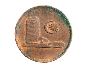 Malaysia one  sen coin on a white isolated background © Krzysztof Bubel
