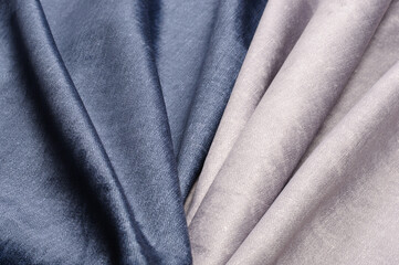 Texture of a smooth velvet gray fabric. Abstract fabric background