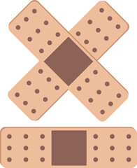 Medical plaster. Flesh-colored patch. Medical element.