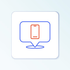 Line Phone repair service icon isolated on white background. Adjusting, service, setting, maintenance, repair, fixing. Colorful outline concept. Vector.