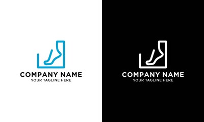 Foot Care logo designs concept vector, Iconic Foot Logo designs template on a black and white background.