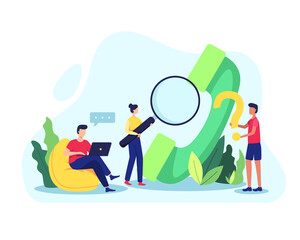 Hotline call illustration concept. Customer support, Personal assistant service, person helpful advice service. Online support agents, Online user or Client support center. Vector in a flat style