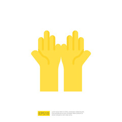pray hand icon for Muslim and Ramadan theme concept. Vector illustration