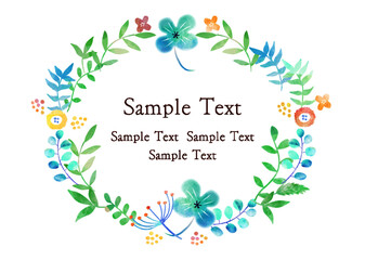 北欧風_水彩草花フレーム