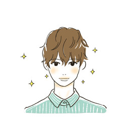 ブラウンヘアの男の子キラキラ