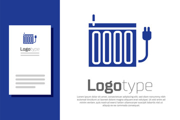 Blue Heating radiator icon isolated on white background. Logo design template element. Vector.