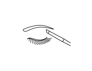 Eyebrow care thin line icon. Elements of beauty and cosmetics illustration. Brow brush outline icon.