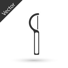 Grey Dental floss icon isolated on white background. Vector.