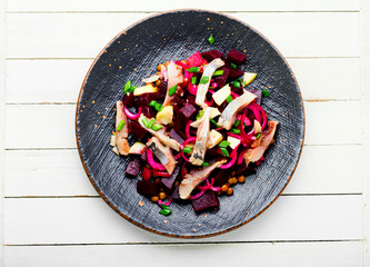 Appetizing herring salad