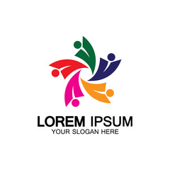 Star people logo design. Star community vector logo. star community human vector logo.