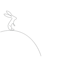 Easter bunny silhouette, vector illustration