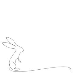 Easter bunny silhouette, vector illustration