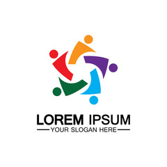 Star people logo design. Star community vector logo. star community human vector logo.