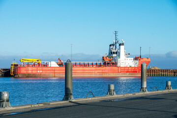 Working ship in the baltic sea
