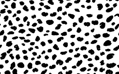 Abstract modern leopard seamless pattern. Animals trendy background. Black and white decorative vector illustration for print, card, postcard, fabric, textile. Modern ornament of stylized skin