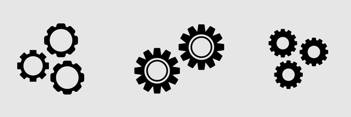 Gear design collection on white background 