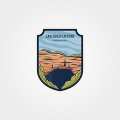 carlsbad caverns national park logo vector symbol design, U.S. national park cave emblem illustration design