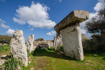 Naklejka premium Talatí de Dalt prehistoric site, Maó, Menorca, Balearic Islands, Spain