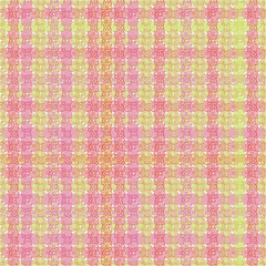 Cottagecore floral plaid seamless vector pattern in pink and yellow. Girly surface print design for fabrics, stationery, scrapbook paper, gift wrap, textiles, backgrounds, home decor, and packaging.