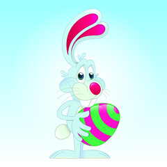a cartoon of the easter bunny holding an easter egg