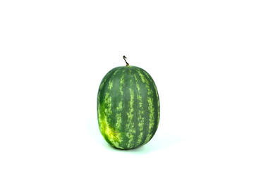 Green watermelon on a white background
