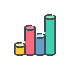 Chart color line icon. Graph vector outline colorful sign.
