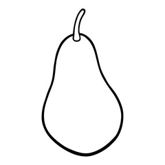 pear fruits line vector illustration