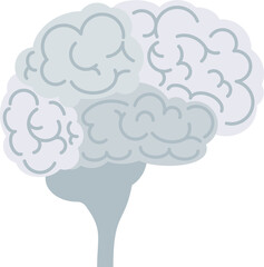Brain icon. Top view, side view. Mind, creativity and knowledge.