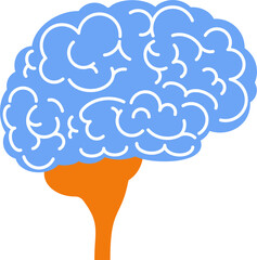 Brain icon. Top view, side view. Mind, creativity and knowledge.