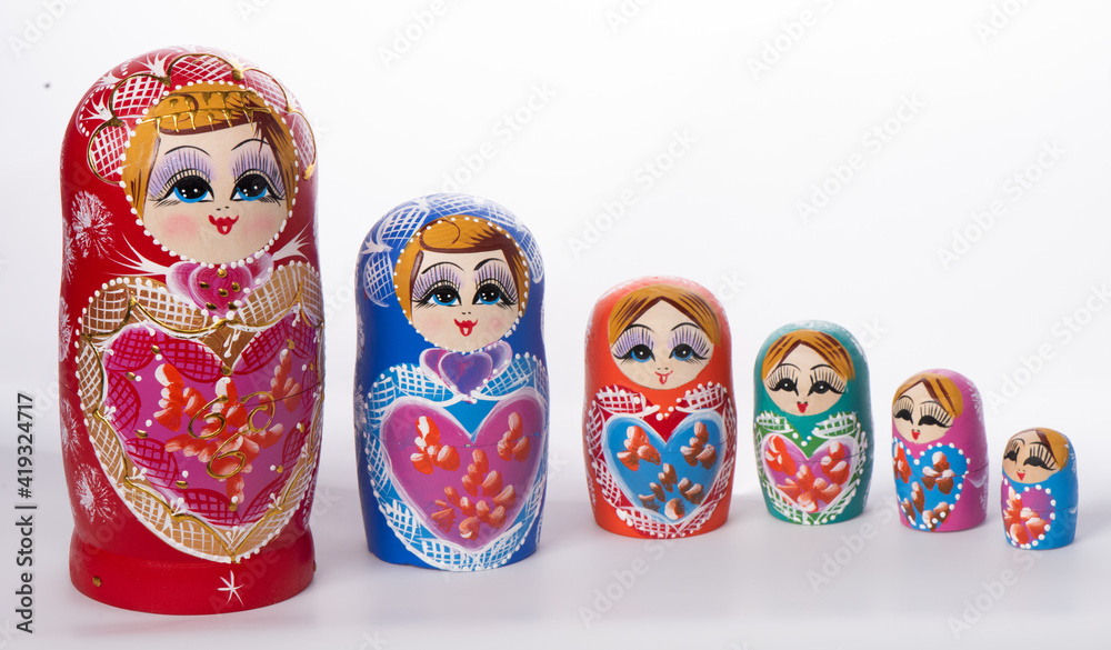 Wall mural Russian nesting dolls matryoshka