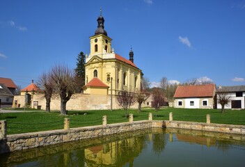 Naklejka premium Velis is a town in Jicin District in Bohemian Paradise. It is famous for its Church of St Wenceslas.
