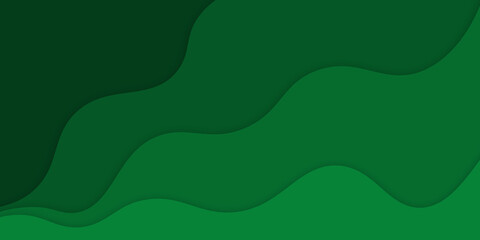 Green abstract paper carve background.Paper art style of nature concept design