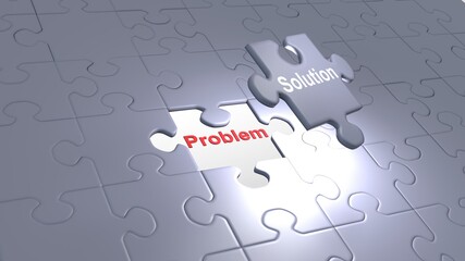 Problem and Solution business metaphor - 3D illustration