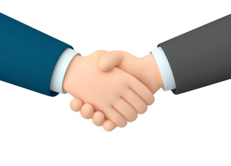 Business handshake isolated on white. Clipping path included