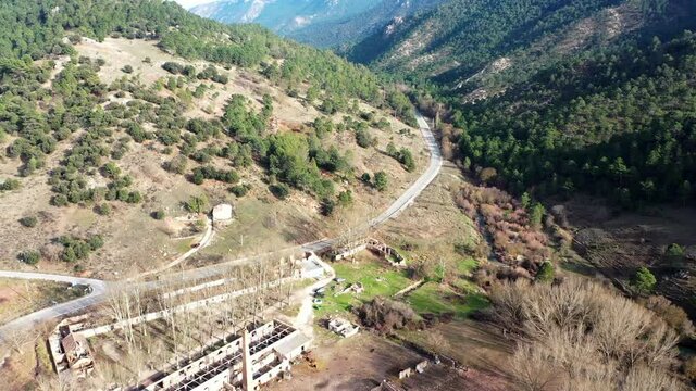 Aerial view of the Riopar factories (Albacete). - The laminator.