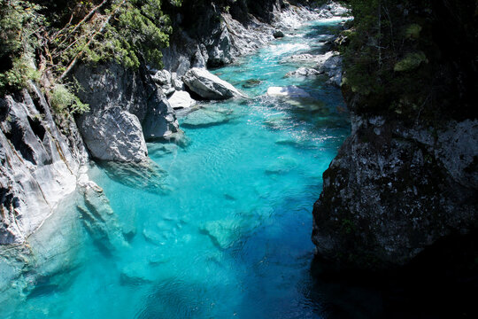 Azure glacier water in the carier