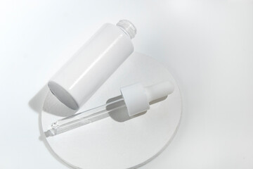 mockup of beauty fashion cosmetic makeup bottle serum dropper product with skincare healthcare concept on background
