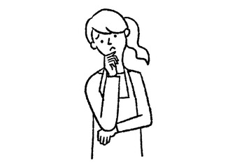 首を傾けている女性