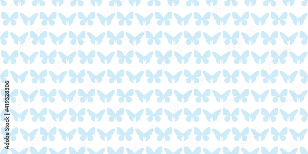Poster light blue butterfly seamless repeat pattern background