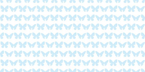 Light blue butterfly seamless repeat pattern background