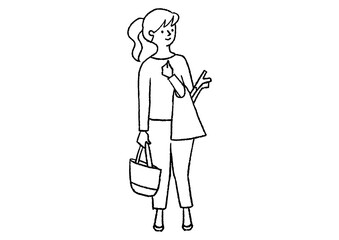 買い物袋を腕にかけている女性02